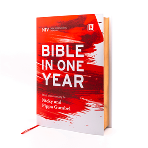 Picture of NIV Bible in One Year with Commentary - Hardback