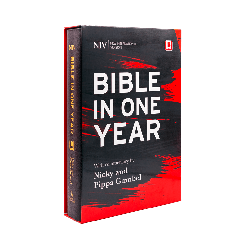 Picture of NIV Bible in One Year with Commentary -  Leather